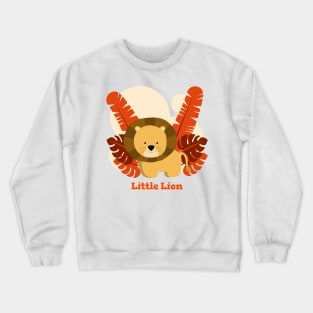 Orange Cute Little Lion Crewneck Sweatshirt